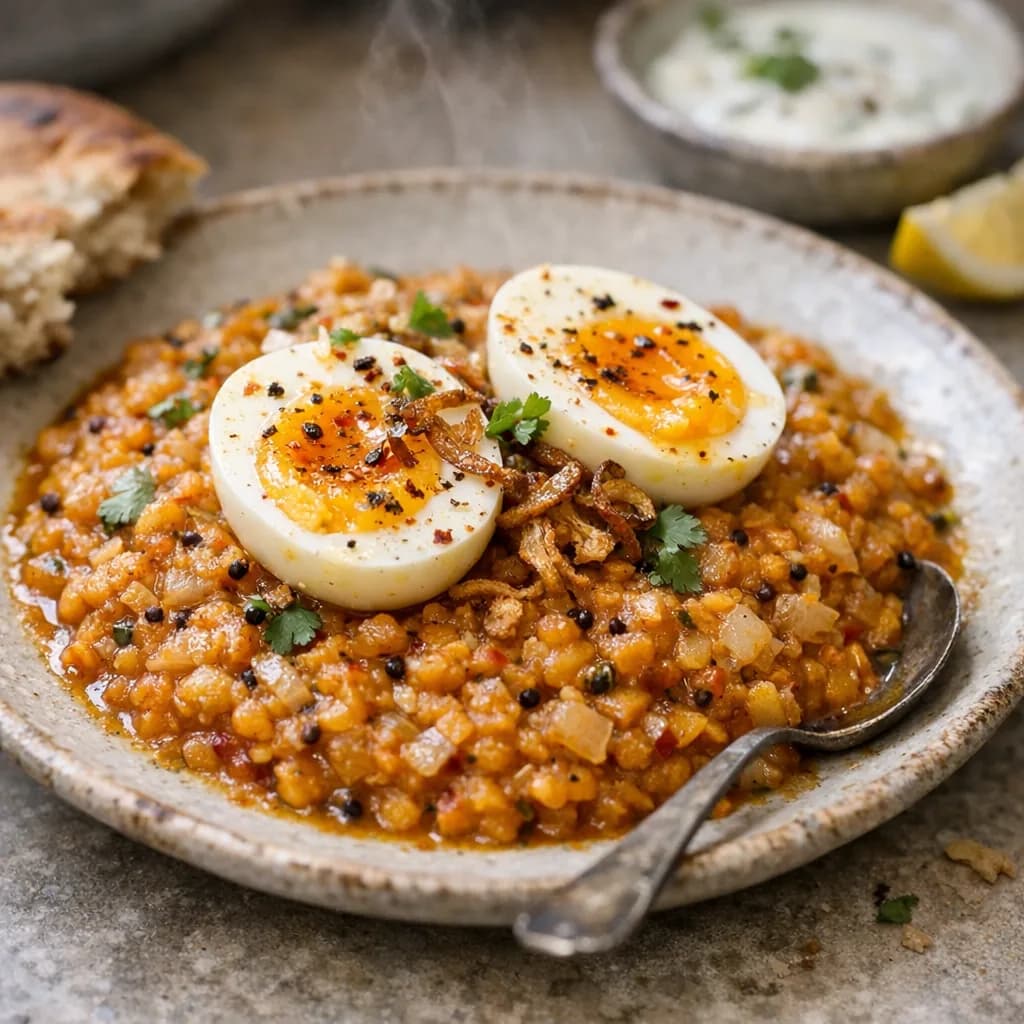 Spiced Red Lentil Daal with Lemon recipe