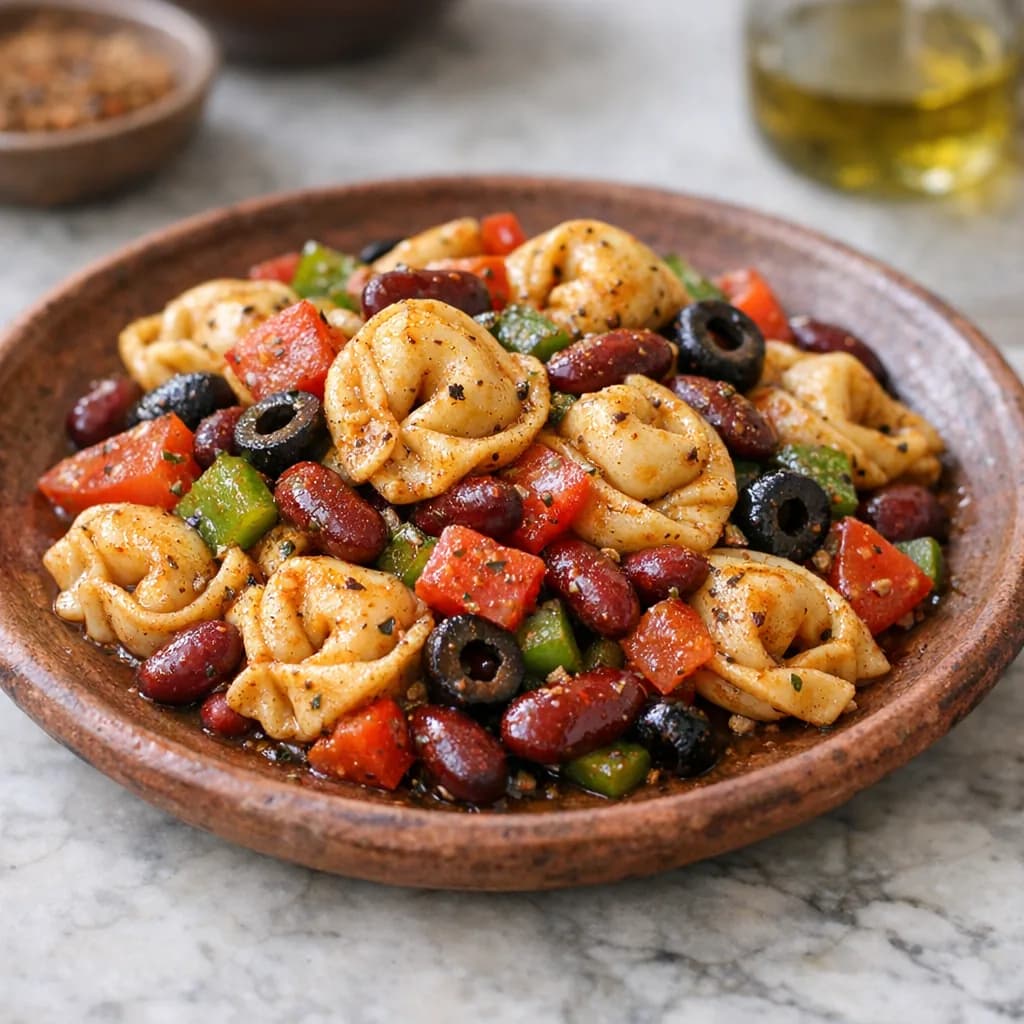 Spiced Tortellini Bean Salad recipe