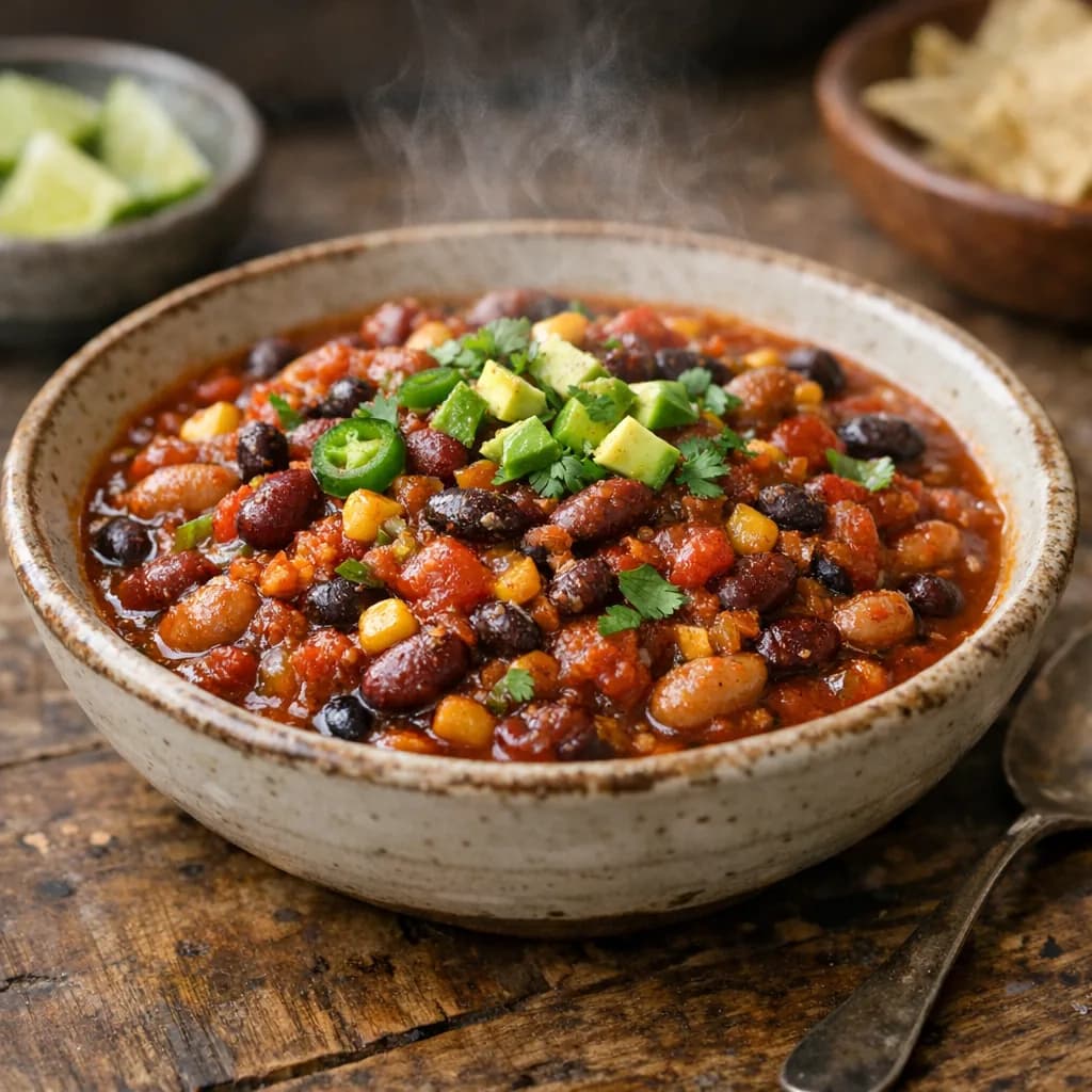 Spiced Vegetarian Chili with Beans recipe