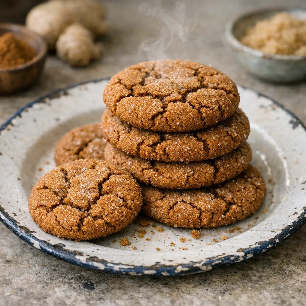 Spiced Vegetarian Gingersnap Cookies recipe