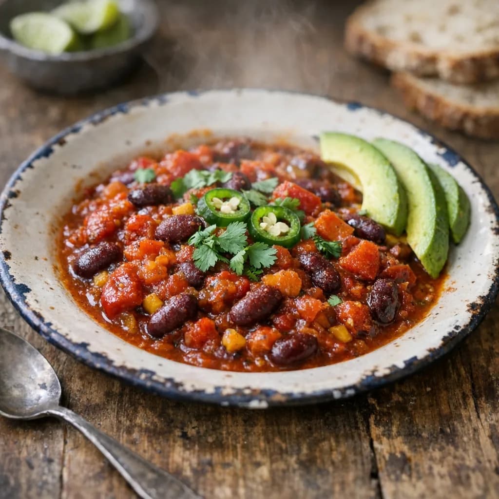 Spicy Vegetarian Chili For Two recipe