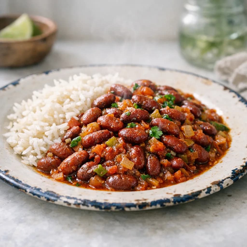 Spicy Vegetarian Red Beans and Rice recipe