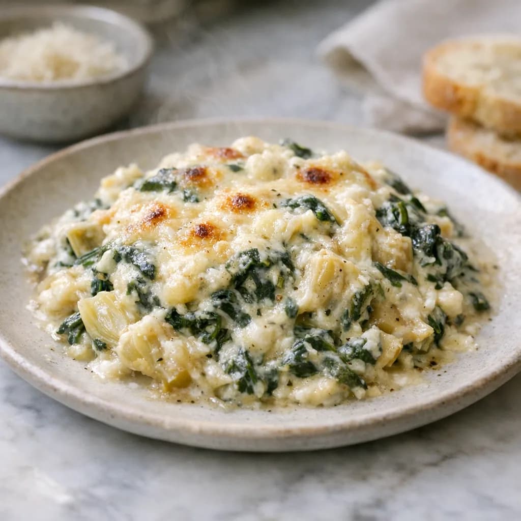 Spinach and Artichoke Cheese Bake recipe