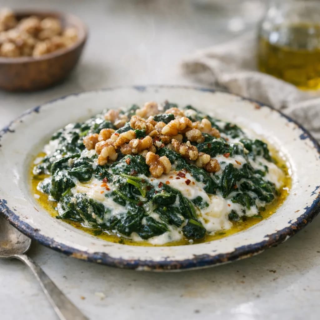 Spinach and Walnut Dinner Delight recipe