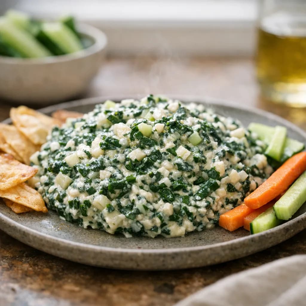 Spinach and Water Chestnut Party Dip recipe