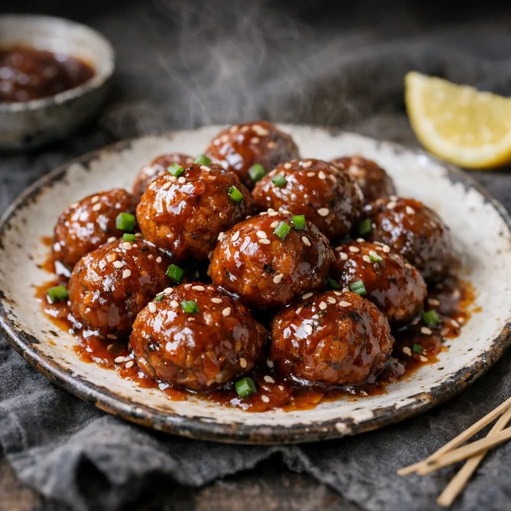 Sweet and Tangy Vegetarian Meatballs recipe