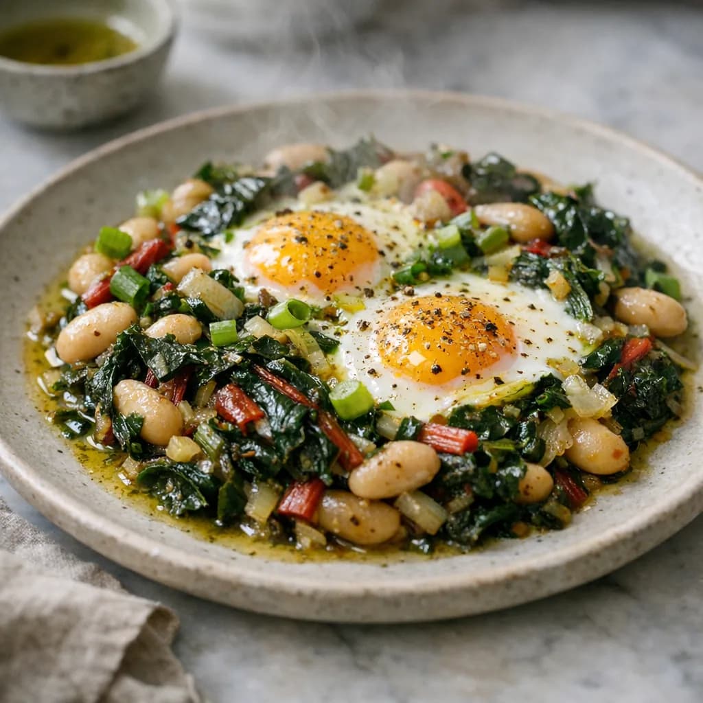 Swiss Chard and Cannellini Bean Egg Bake recipe