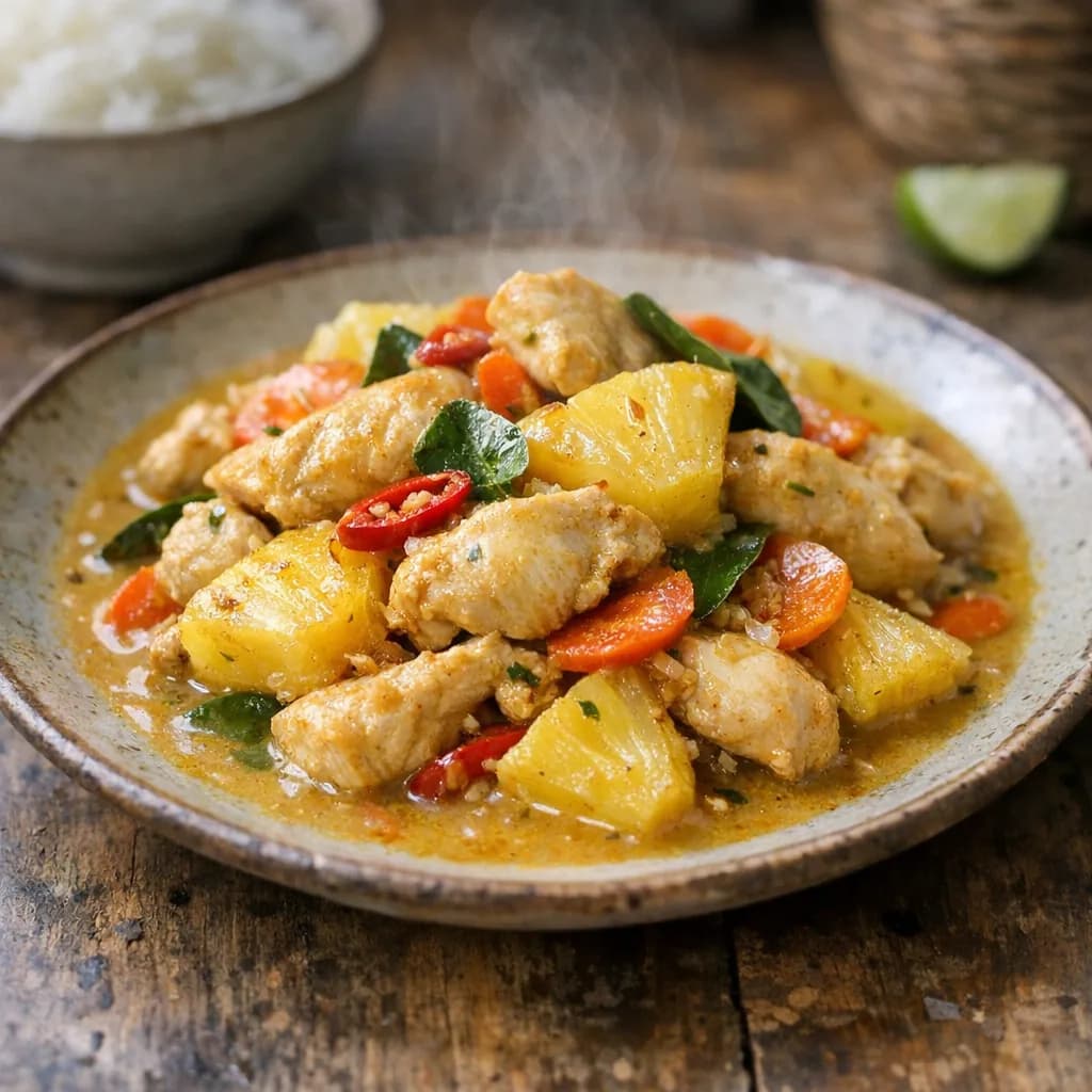 Thai Coconut Chicken Curry with Pineapple recipe