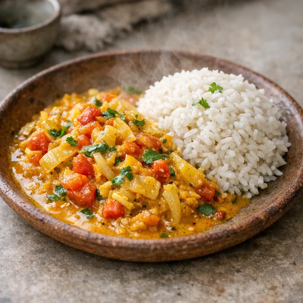 Thai Coconut Prawns with Steamed Rice recipe