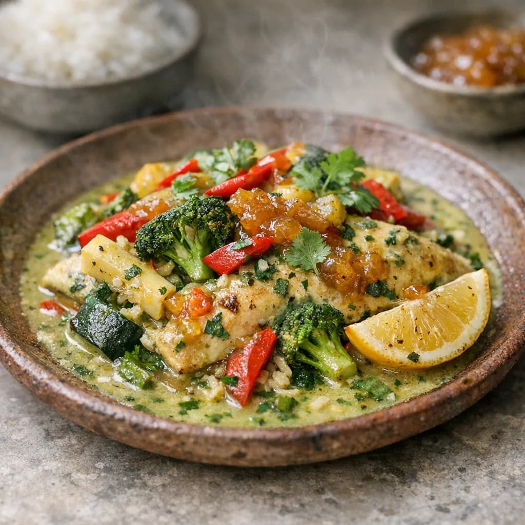 Thai Green Curry Baked Trout recipe