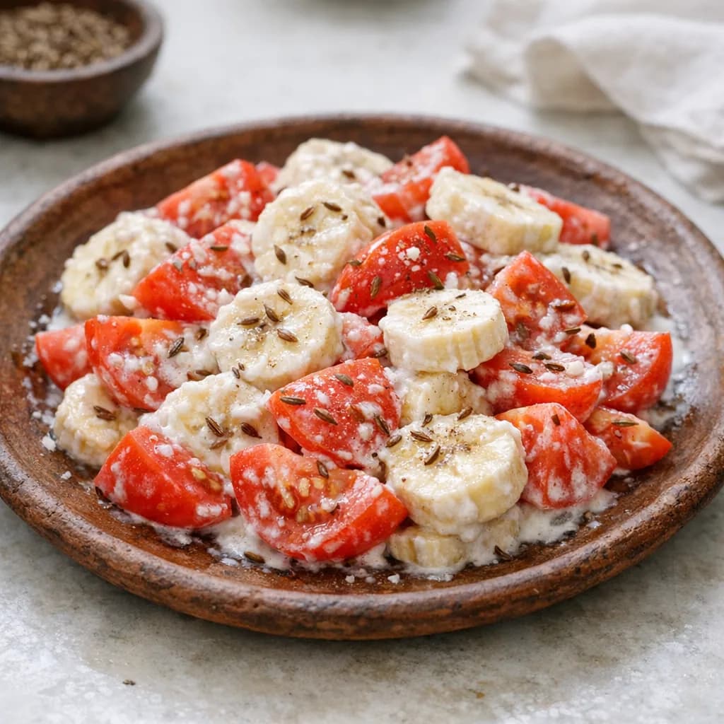 Tomato and Banana Yoghurt Salad recipe