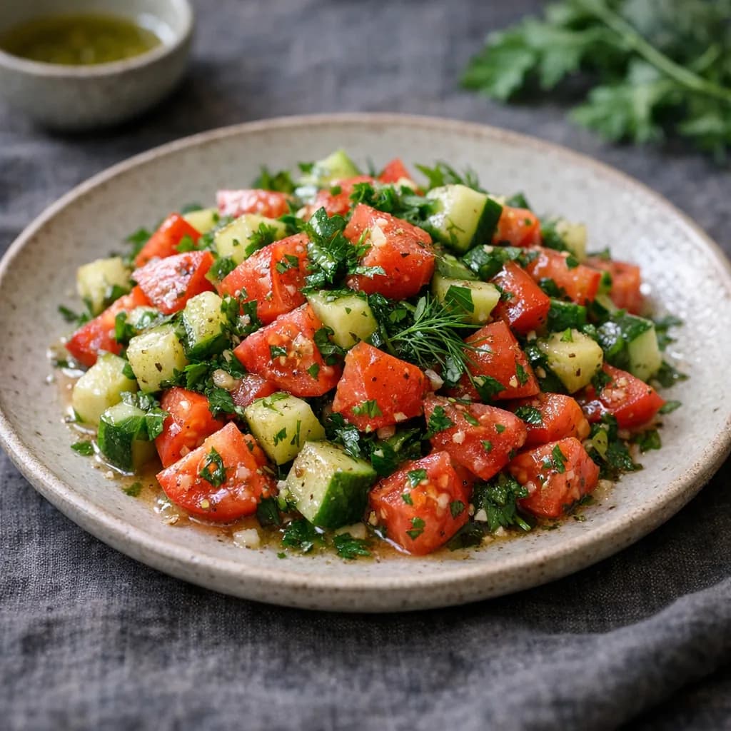 Tomato and Dill Cucumber Jain Salad recipe