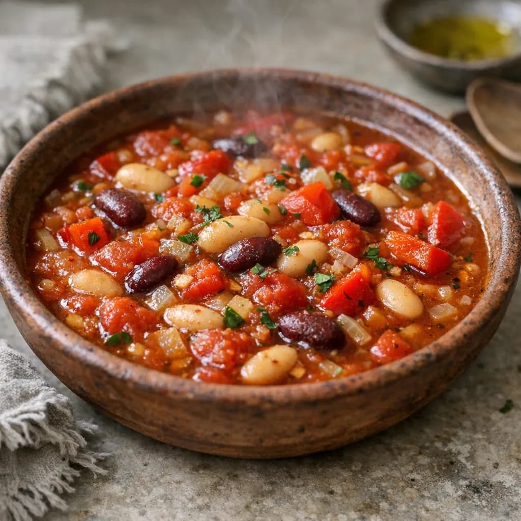Tomato Red Pepper and Bean Dinner Soup recipe