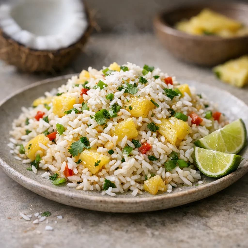 Tropical Coconut Pineapple Rice Salad recipe