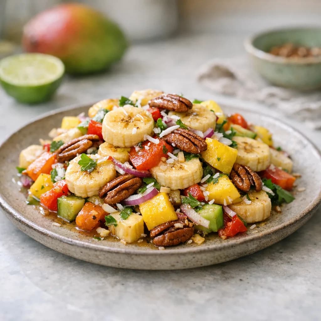 Tropical Pecan and Banana Salad recipe
