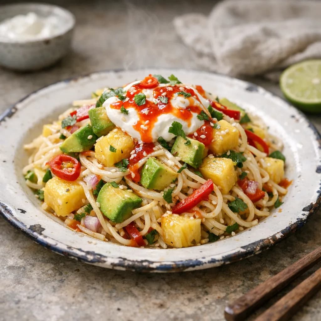 Tropical Pescatarian Noodle Salad recipe