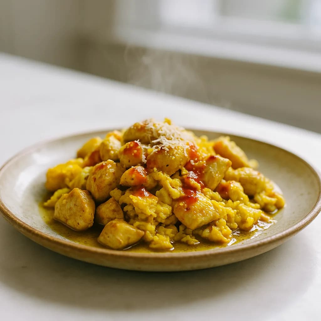 Turmeric Chicken and Egg Stir-Fry recipe
