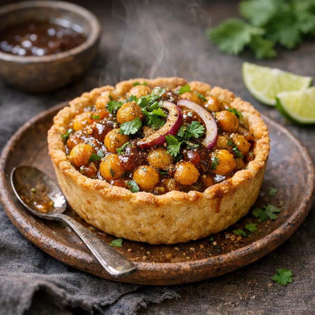 Vegan Baked Tart with Chickpea Curry recipe
