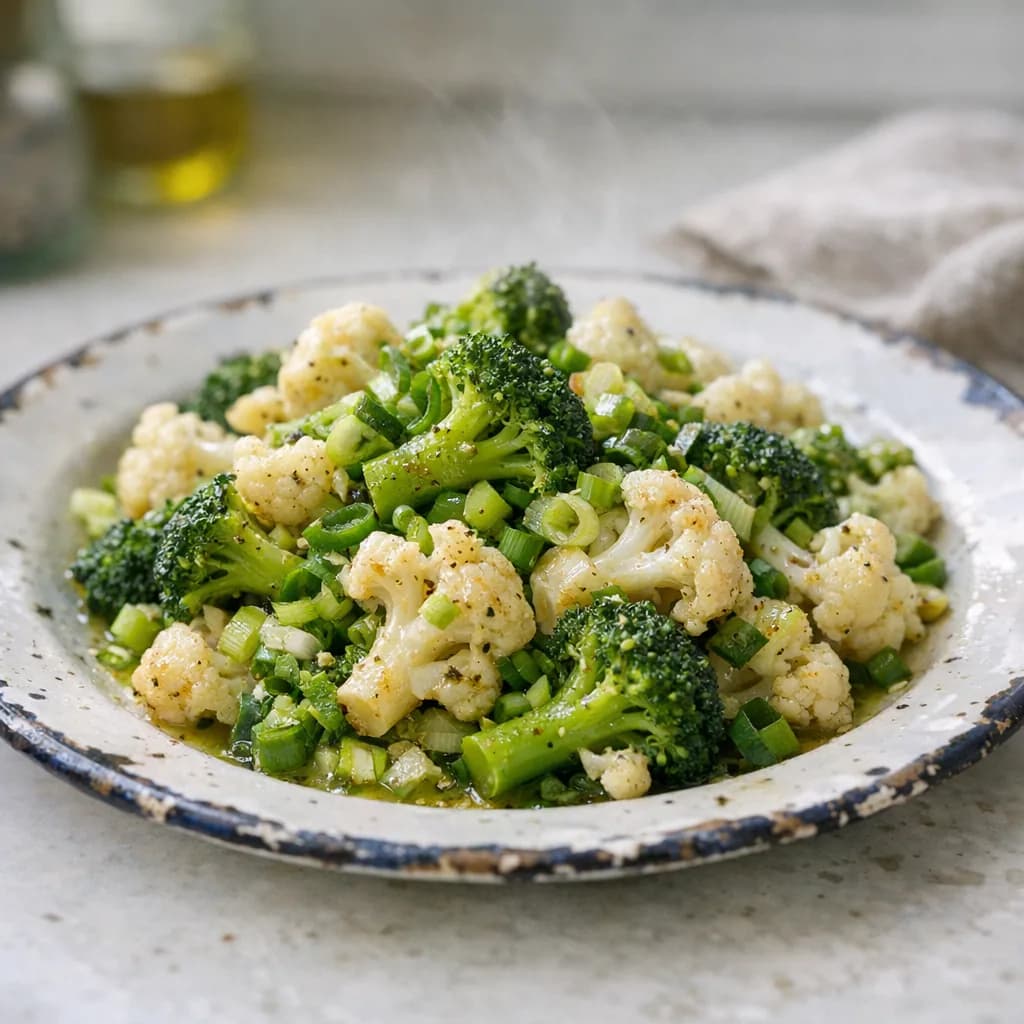 Vegan Broccoli and Cauliflower Salad recipe