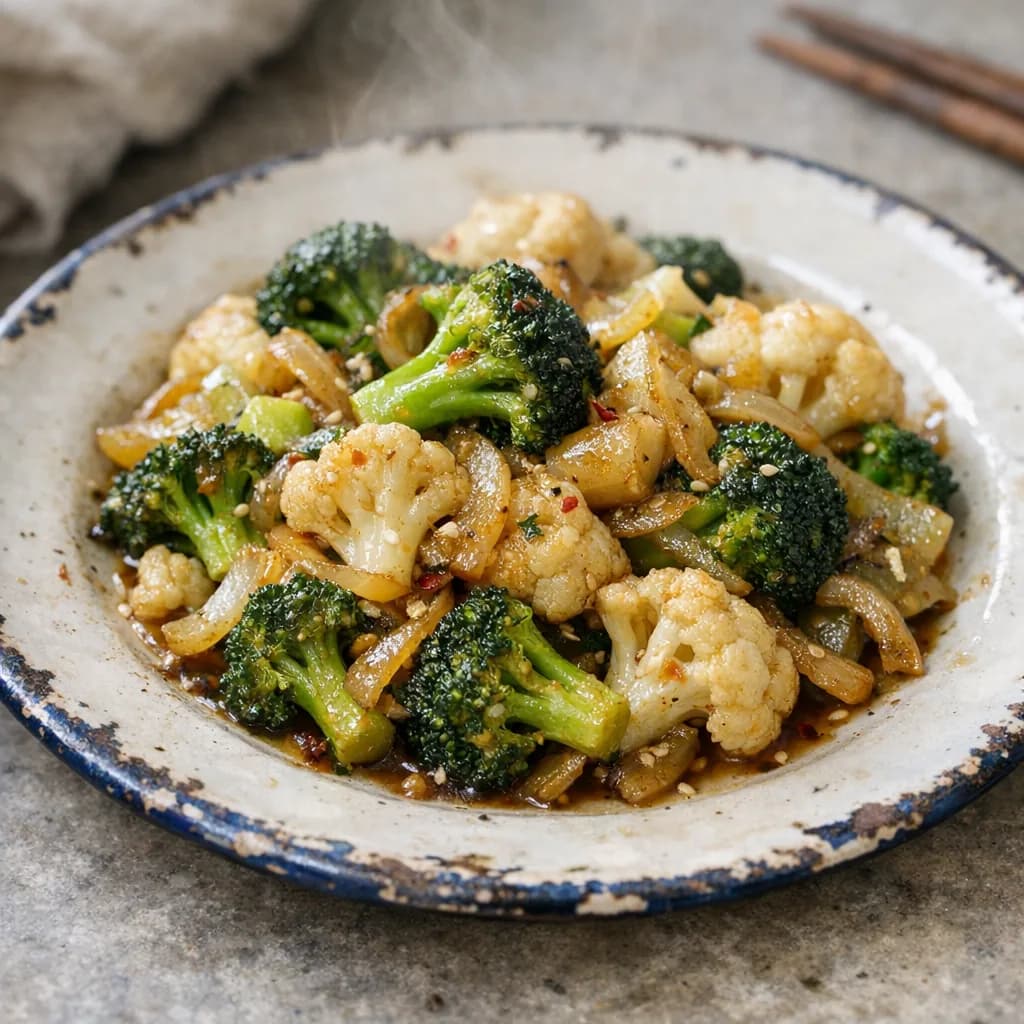 Vegan Broccoli and Cauliflower Stir-Fry recipe