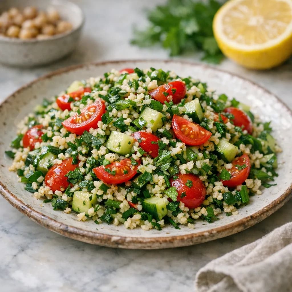 Vegan Bulgur Tabbouleh Dinner Salad recipe