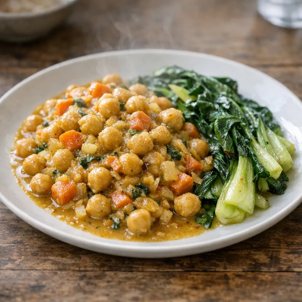 Vegan Chickpea Korma with Bok Choy recipe