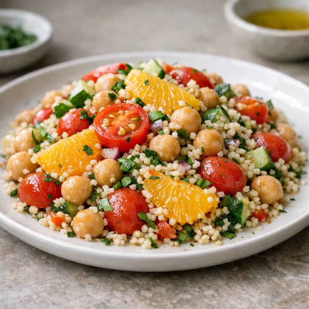 Vegan Chickpea Orange and Tomato Salad recipe