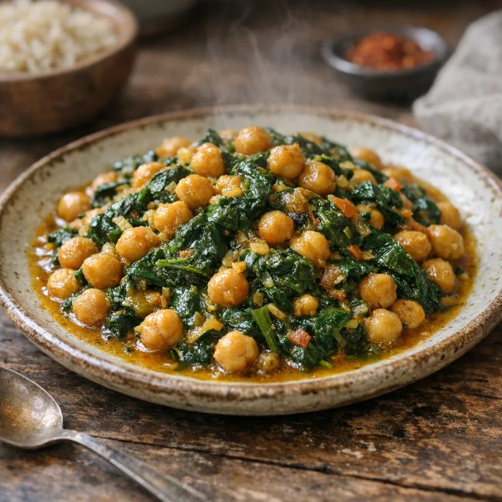 Vegan Curried Spinach and Beans recipe