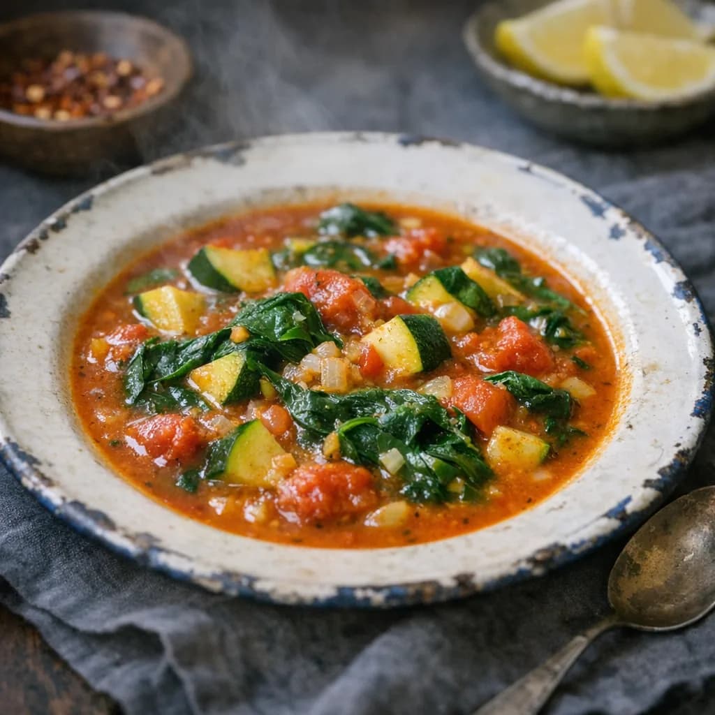 Vegan Curried Tomato and Spinach Soup recipe