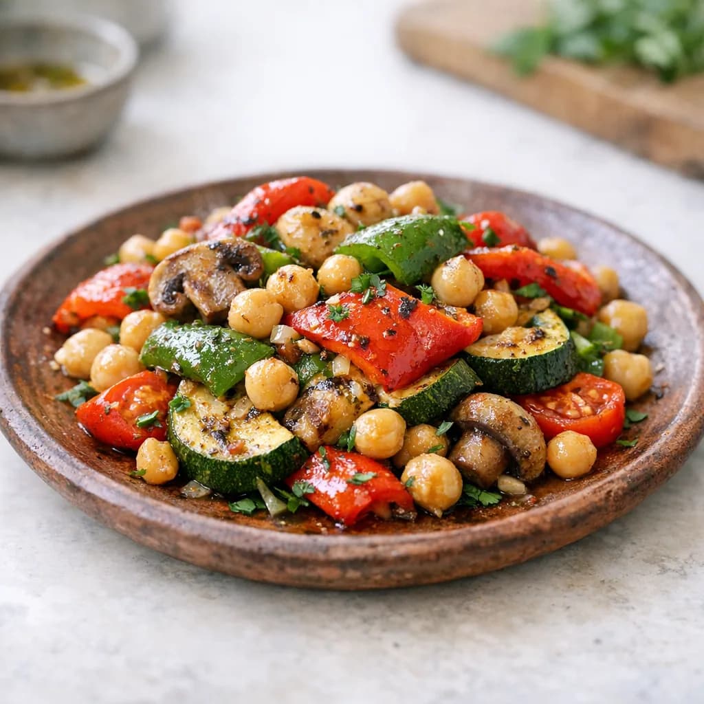 Vegan Grilled Vegetable and Chickpea Salad recipe