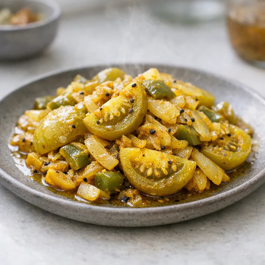 Vegan Pickled Green Tomatoes recipe