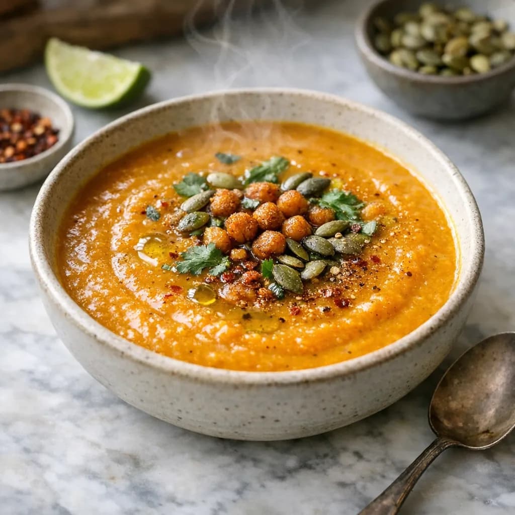 Vegan Sweet Spiced Butternut Squash Soup recipe