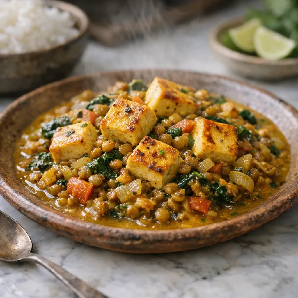 Vegan Tofu and Lentil Curry recipe