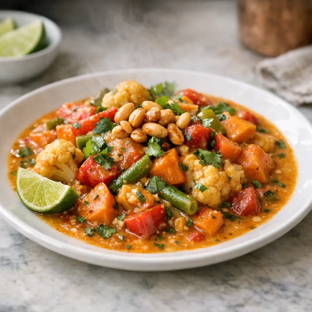 Vegetable Coconut and Peanut Curry recipe