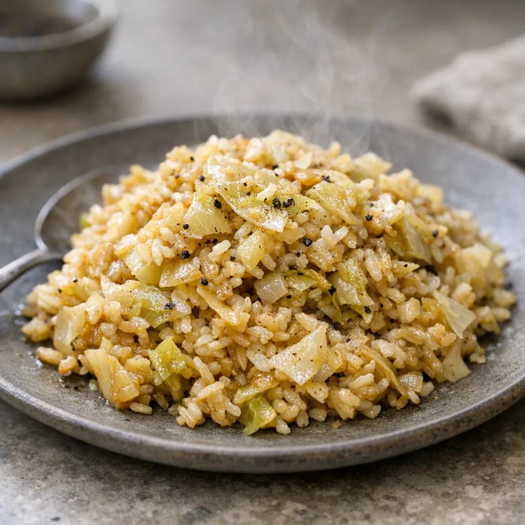 Vegetarian Baked Cabbage and Rice Casserole recipe