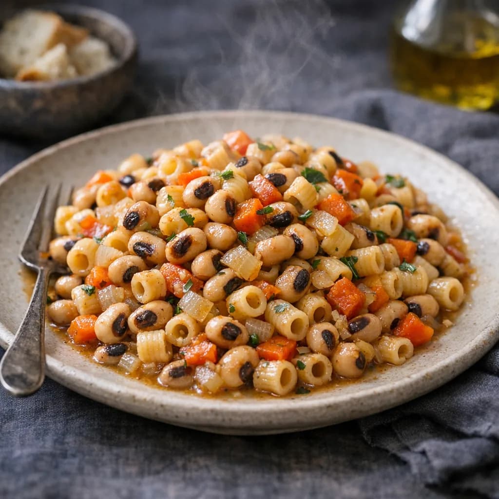 Vegetarian Black-Eyed Peas With Pasta recipe