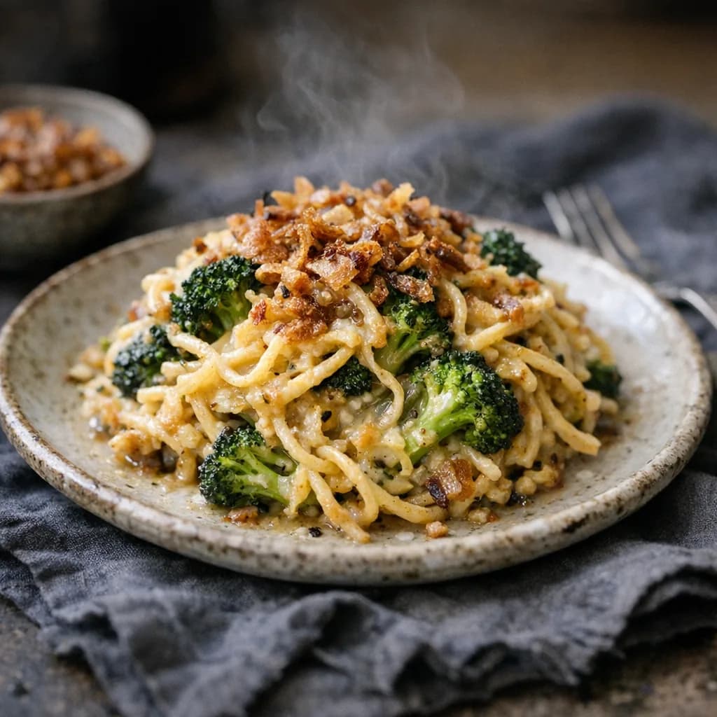Vegetarian Broccoli Spaghetti Bake recipe
