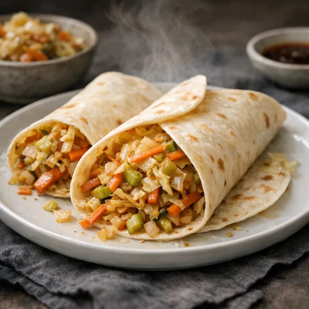 Vegetarian Cabbage Stir-Fry Wraps recipe