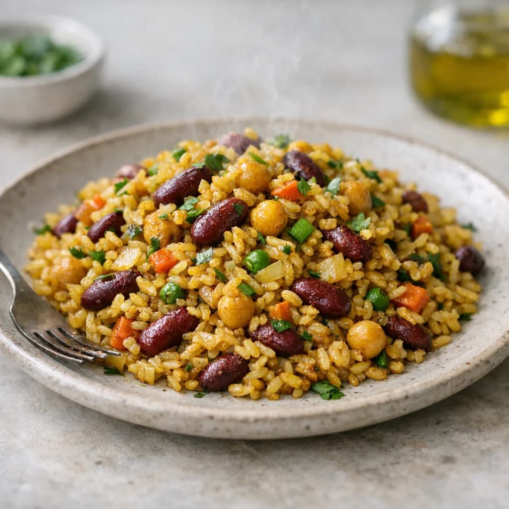 Vegetarian Curried Rice and Beans recipe