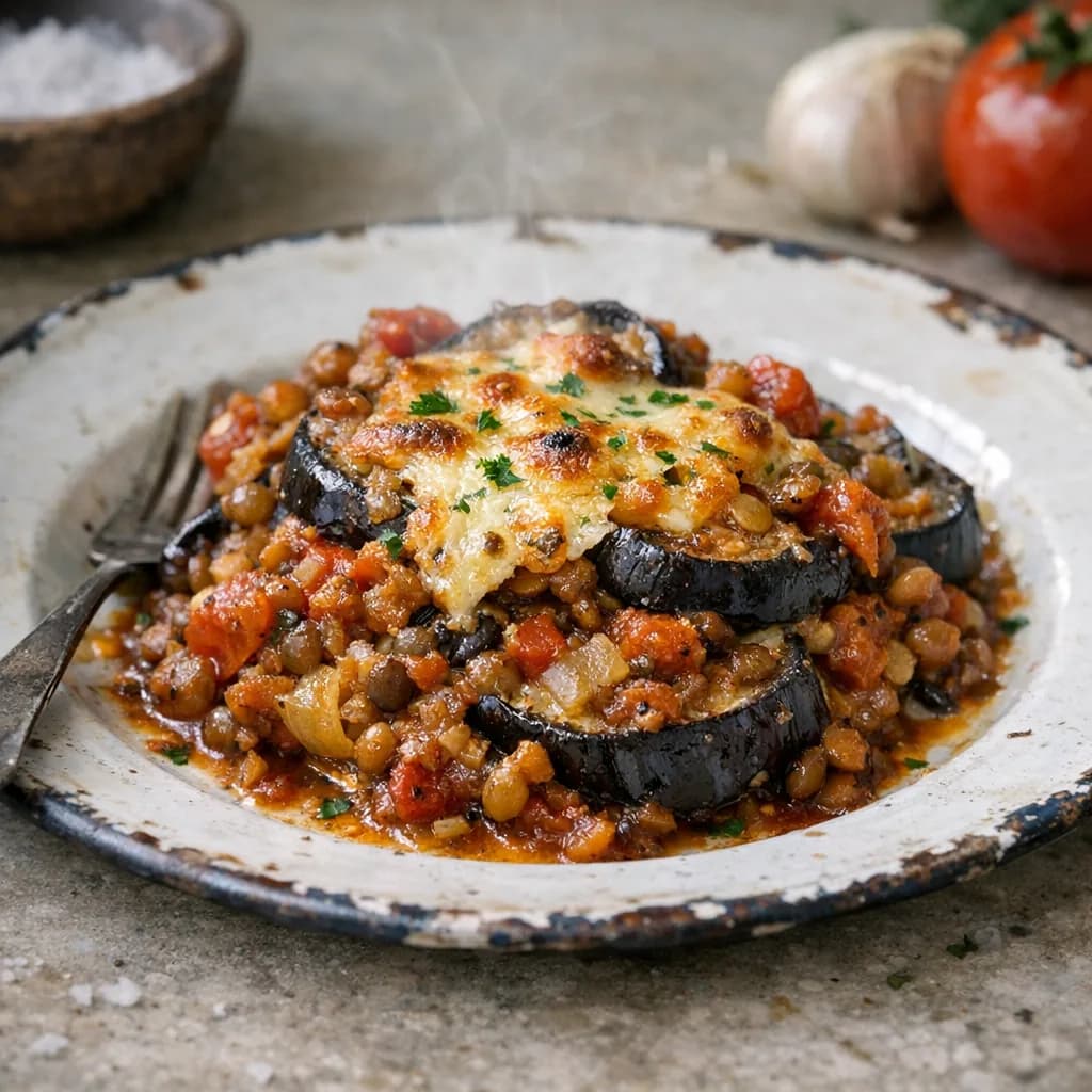 Vegetarian Eggplant and Lentil Bake recipe