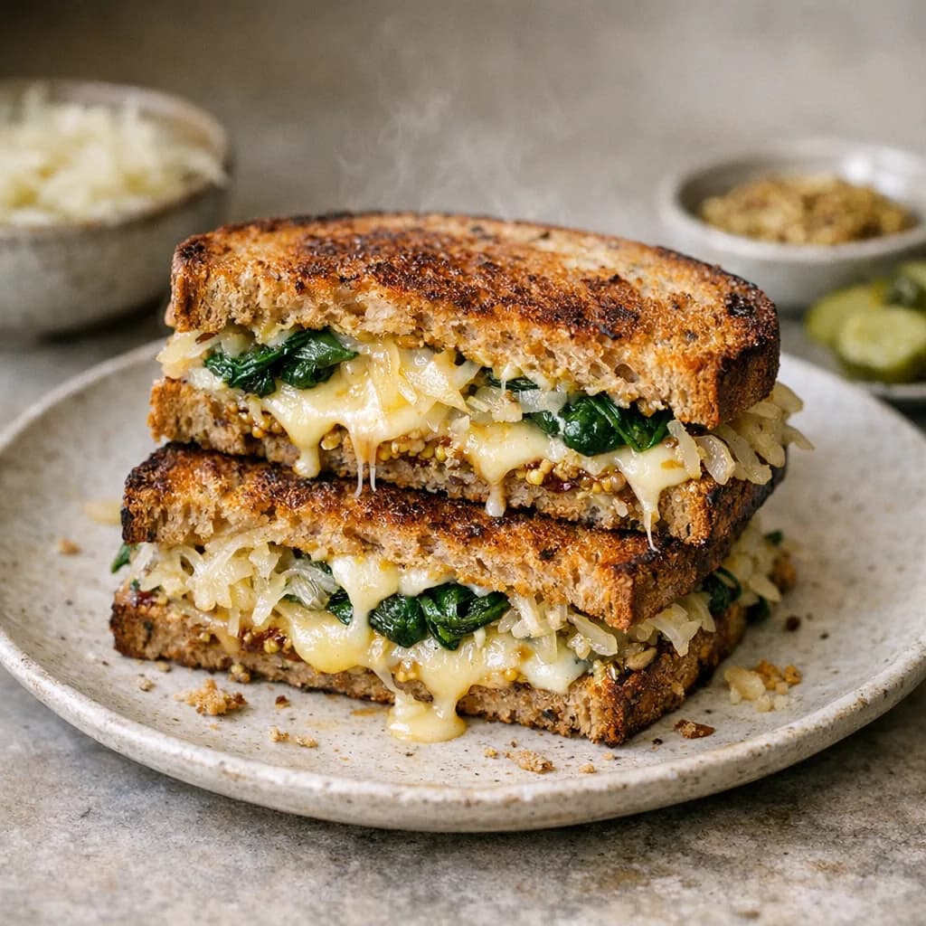 Vegetarian Grilled Cheese Sandwiches with Sauerkraut on Rye recipe