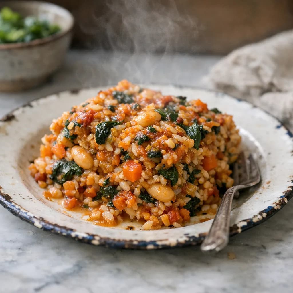Vegetarian Lentil and Spinach Bake recipe