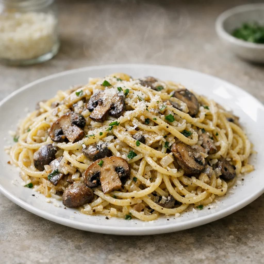 Vegetarian Onion and Parmesan Tetrazzini recipe