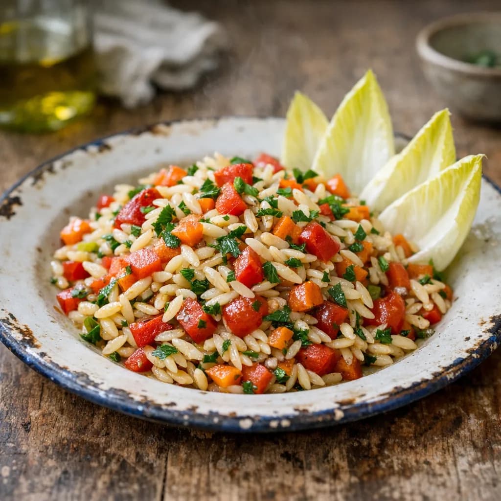 Vegetarian Orzo Salad with Endive recipe