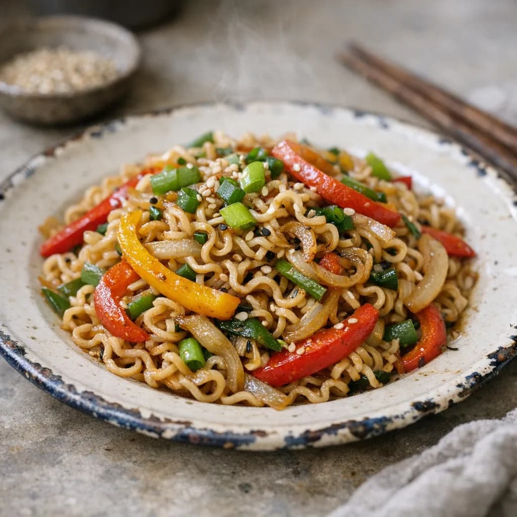 Vegetarian Ramen Stir-Fry Dinner recipe
