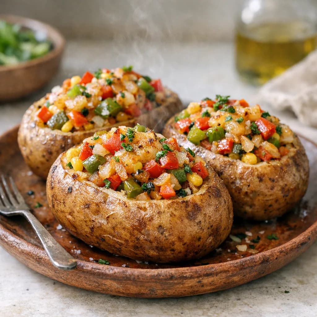 Vegetarian Stuffed Dinner Potatoes recipe