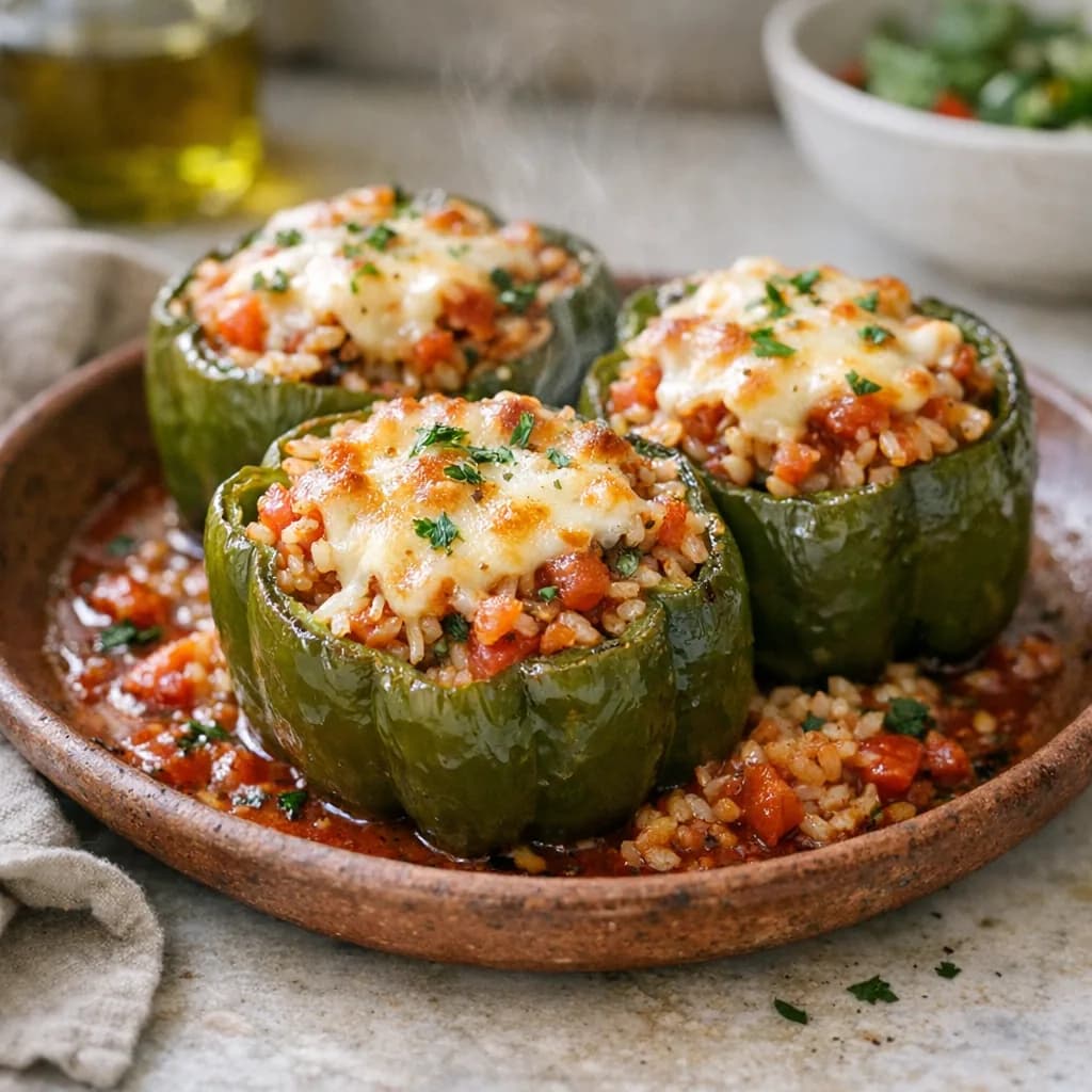 Vegetarian Stuffed Peppers with Cheese recipe