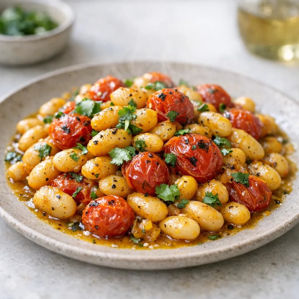 White Beans With Roasted Cherry Tomatoes recipe