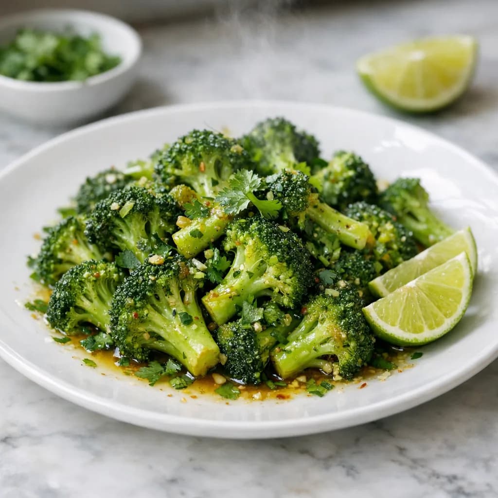 Zesty Broccoli with Lime and Coriander recipe