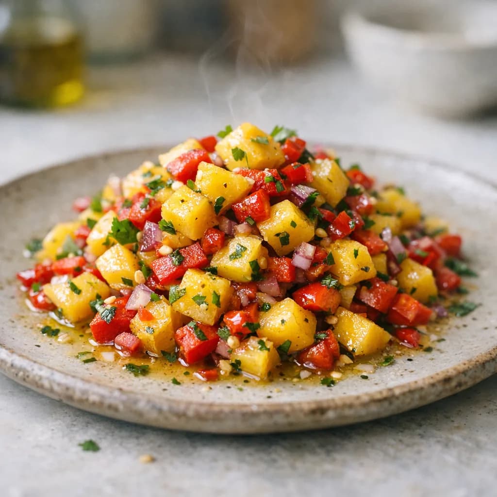 Zesty Mango Salsa with Sautéed King Prawns recipe